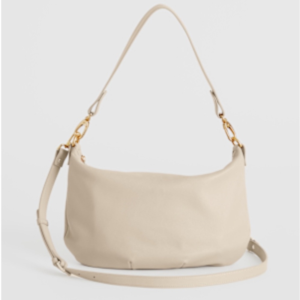 Quince Italian Leather Convertible Crescent Shoulder Bag